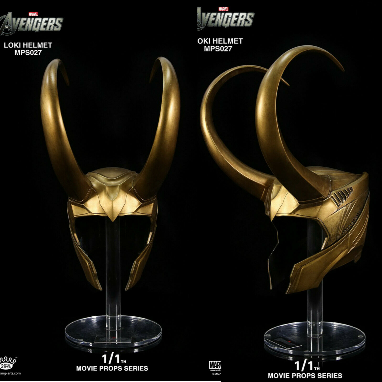 KingArts MPS027 1/1 Loki's Helmet Painted Model Prop Display Moive Statue NEW